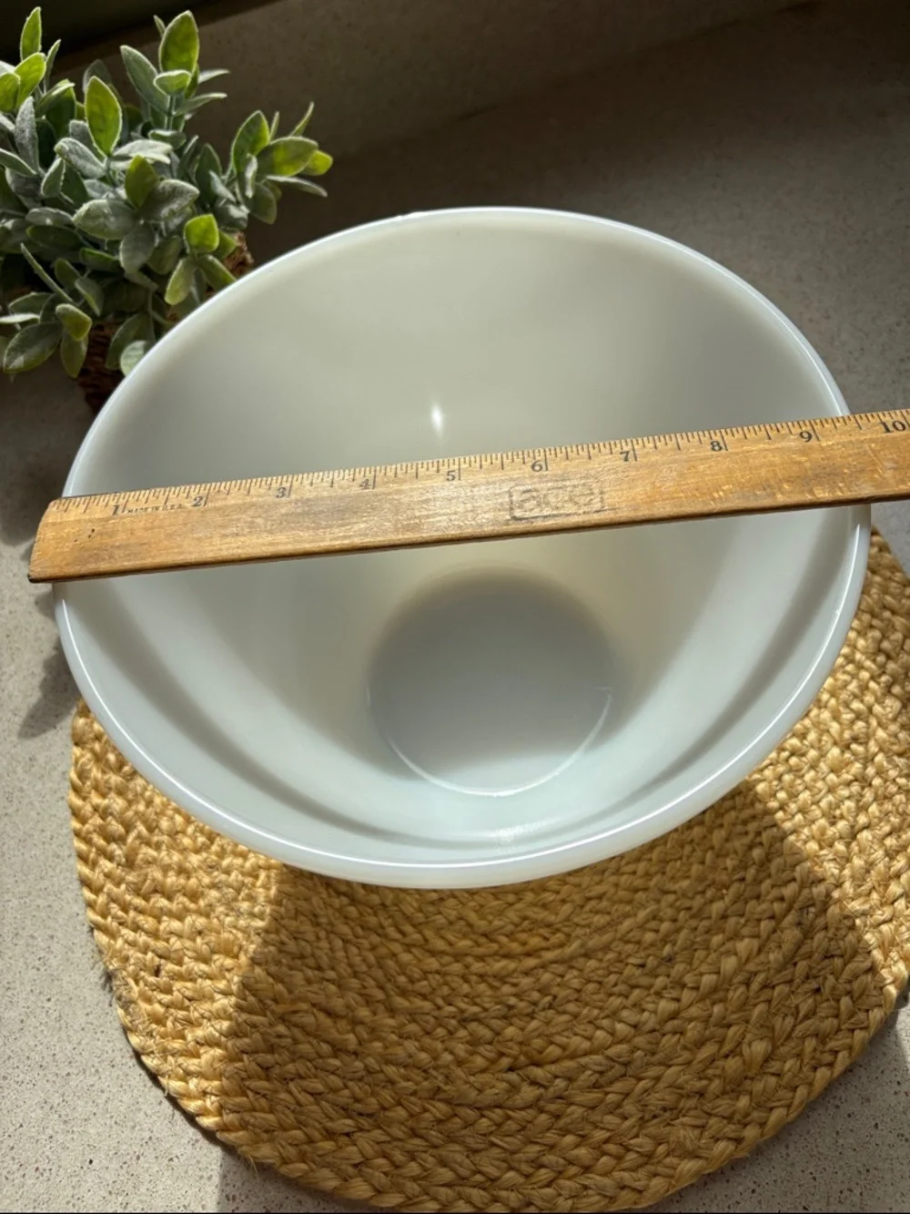 Vintage Fire King Milk Glass Oven Ware Splash Proof Mixing Bowl - 9.5 x 6